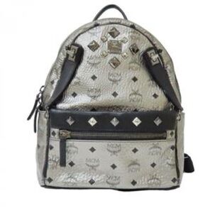 Authentic MCM Visetos Stark Leather Backpack with removable Shoulder Bag